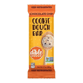 Dible Dough Refrigerated Full Size Chocolate Chip Cookie Dough Bar, 1.7 Ounce, 10 Per Pack, 2 Per Case