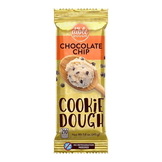 Dible Dough Shelf Stable Chocolate Chip Cookie Dough Bar, 1.6 Ounce, 10 Per Pack, 2 Per Case