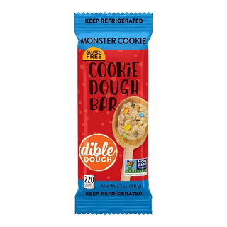 Dible Dough Refrigerated Monster Cookie Dough Bar, 1.7 Ounce, 10 Per Pack, 2 Per Case