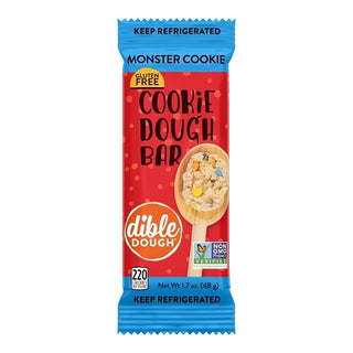Dible Dough Refrigerated Monster Cookie Dough Bar, 1.7 Ounce, 10 Per Pack, 2 Per Case