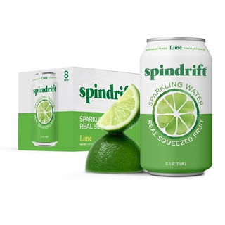 Spindrift Lime Flavored Sparkling Water, 12 Fluid Ounce, 8 Per Pack, 3 Per Case
