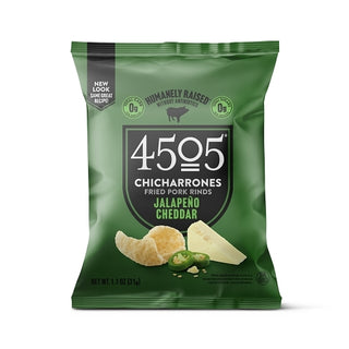 4505 Meats Jalapeno Cheddar Chicharrones, 1.1 Ounce, 12 Per Case