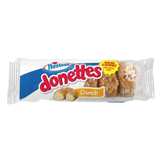 Hostess Mini Single Serve Crunch Donettes Snack, 4 Ounce, 10 Per Pack, 6 Per Case