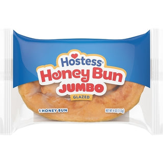 Hostess Jumbo Glazed Honey Bun Single-Serve Frozen Case, 4 Ounce, 6 Per Pack, 6 Per Case