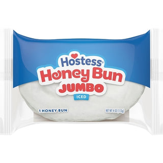 Hostess Jumbo Iced Honey Bun Single-Serve Frozen Case, 4 Count, 6 Per Pack, 6 Per Case