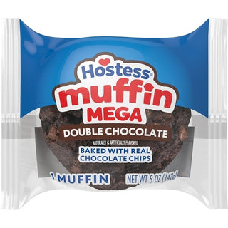 Hostess Double Chocolate Jumbo Muffin Single-Serve Frozen Case, 5 Ounce, 3 Per Pack, 12 Per Case