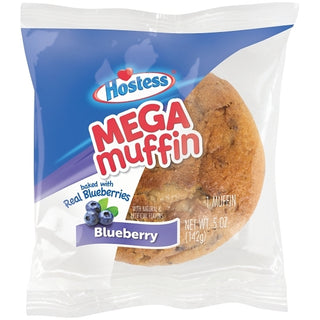 Hostess Blueberry Jumbo Muffin Single-Serve Frozen Case, 5 Ounce, 3 Per Pack, 12 Per Case
