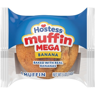 Hostess Jumbo Banana Muffin, Single-Serve Frozen Case, 5 Ounce, 3 Per Pack, 12 Per Case