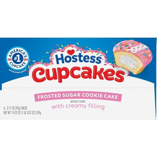 Hostess Sugar Cookie Cupcakes, 3.17 Ounce, 6 Per Pack, 6 Per Case