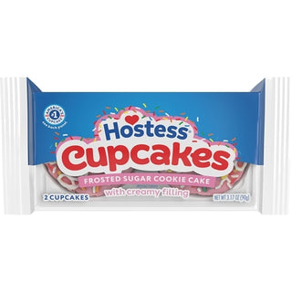 Hostess Sugar Cookie Cupcakes, 3.17 Ounce, 6 Per Pack, 6 Per Case