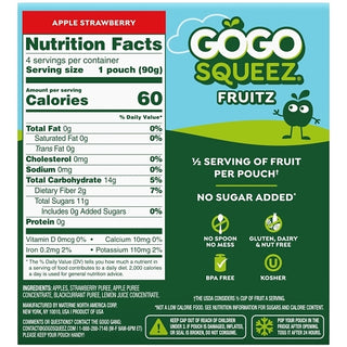 Gogo Squeez Strawberry Applesauce, 4 Each, 12 Per Case