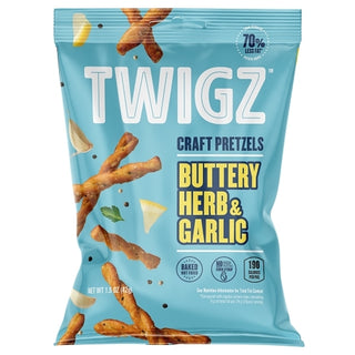 Twigz Pretzels Buttery Herb & Garlic Pretzels, 1.5 Ounce, 36 Per Case