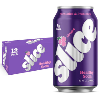 Slice Prebiotic & Probiotic Soda Pop, Grape, 12oz (Pack of 12)