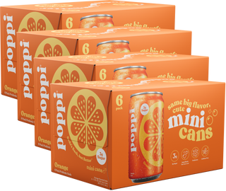 Poppi Prebiotic Soda, Orange, 7.5oz Mini Cans - Multi-Pack