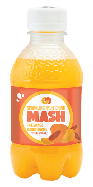 Mash Sparkling Fruit Drink, Mango Blood Orange, 16oz (Pack of 12)