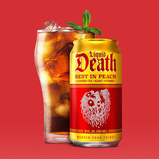 Liquid Death Iced Tea, Rest in Peach, 12oz (Pack of 12)