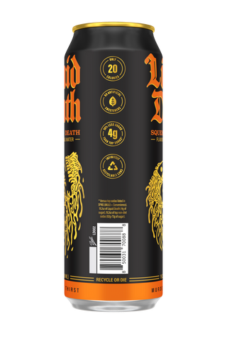 Liquid Death Sparkling Water, Squeezed to Death, 19.2oz King Size (Pack of 12)