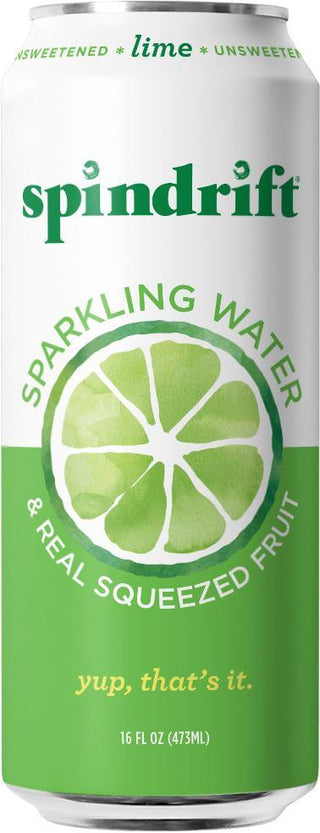 Spindrift Fruit Flavored Sparkling Water, Lime, 16 oz Cans (Pack of 12)