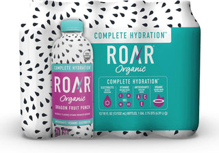 ROAR Organic Electrolyte Infusion Drink, Dragon Fruit Punch, 18 oz (Pack of 12)