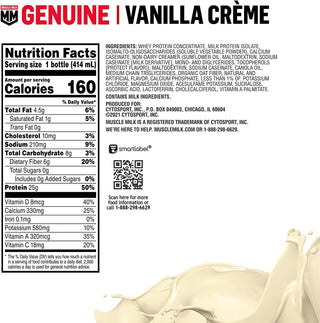 Muscle Milk Genuine 25g Protein Shake, Vanilla Creme, 14oz (Pack of 12)