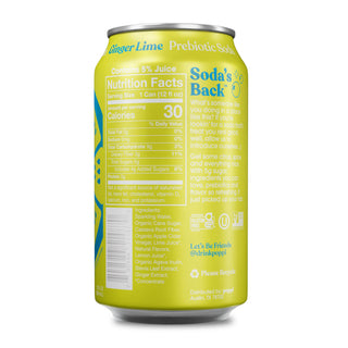 Poppi Prebiotic Soda, Ginger Lime, 12 oz (Pack of 12)