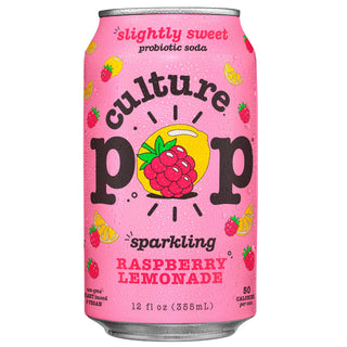 Culture Pop Sparkling Probiotic Soda, Raspberry Lemonade, 12oz (Pack of 12)