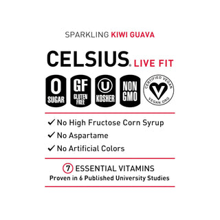 CELSIUS Sparkling Energy Drink, Kiwi Guava, 12oz (Pack of 12)