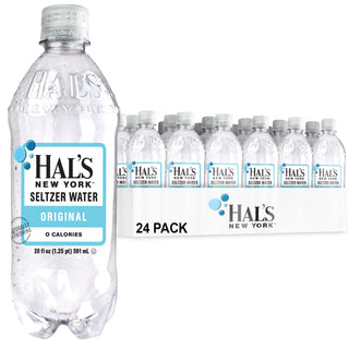 Hal's New York Seltzer Water 20oz, Original (Pack of 24)