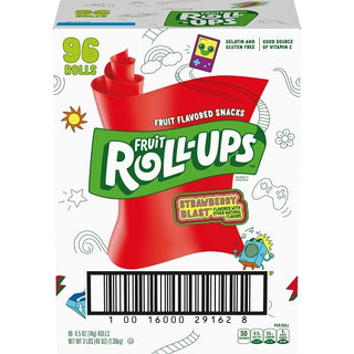 Fruit Roll-Ups Reduced Sugar Strawberry, 0.5 Ounce, 96 Per Case