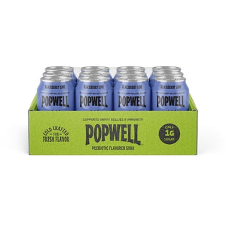 Popwell Blackberry Lime 12 Pack, 12 Fluid Ounce, 12 Per Case