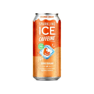 Sparkling Ice Caffeine Orange Cream Carbonated Beverage, 16 Fluid Ounce, 12 Per Pack