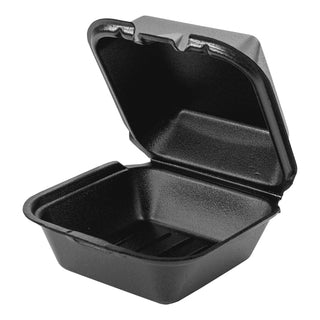 Genpak Container Black Foam 6 Inch Sandwich Snap-It, 125 Each, 125 Per Pack, 4 Per Case