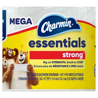 Charmin Essentials Strong Toilet Tissue Dry Unscented, 1 Roll, 36 Per Case