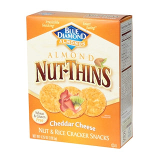 Blue Diamond Almonds Nut-Thins Crackers Cheddar Cheese, 4.25 Ounce, 12 Per Case