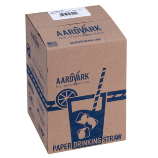 Aardvark By Hoffmaster Paper Straw; Black Jumbo Wrapped 7.75", 400 Each, 8 Per Case