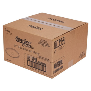 Wna-Caterline Pack 12" Thermo Round Black Tray, 25 Each