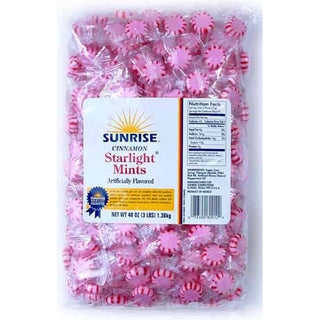 Sunrise Confections Candy Spearmint Starlights White Center Individually Wrapped, 3 Pound, 8 Per Case