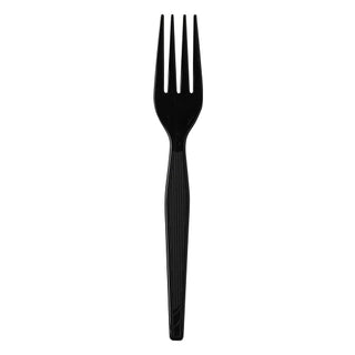 Dixie Heavy Weight Polystyrene Individually Wrapped Black Fork, 1000 Count