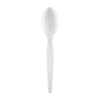 Dixie 6 Inch Heavyweight Polystyrene White Spoon, 1000 Count
