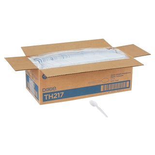 Dixie 6 Inch Heavyweight Polystyrene White Spoon, 1000 Count