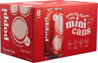 Poppi Prebiotic Soda, Classic Cola, 7.5oz Mini Cans - Multi-Pack
