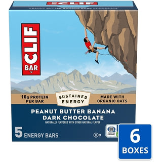 Clif Bar Peanut Butter Banana With Dark Chocolate Energy Bar, 2.4 Ounce, 5 Per Pack, 6 Per Case