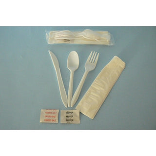 Goldmax Wrapped Knife, Fork, Spoon, Napkin W/ Salt & Pepper Kit, 250 Each
