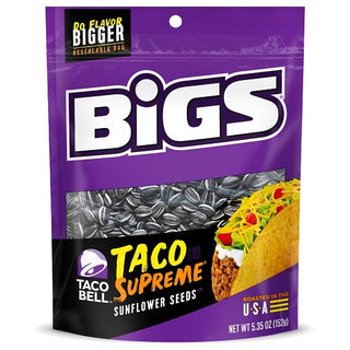 Bigs Taco Bell Taco Supreme Shelled Sunflower Seeds, 5.35 Ounce, 12 Per Case
