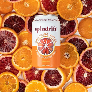 Spindrift Blood Orange Tangerine Flavored Sparkling Water, 12 Fluid Ounce, 8 Per Pack, 3 Per Case