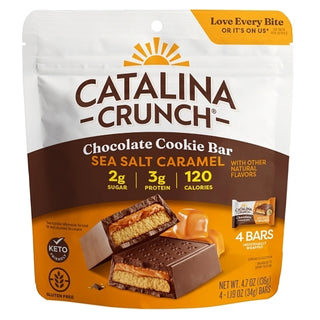 Catalina Snacks Crunch Caramel Cookie Bar Case, 1 Ounce, 4 Per Pack, 6 Per Case