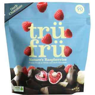 Tru Fru Whole Raspberries In White & Dark Chocolate, 8 Ounce, 6 Per Case