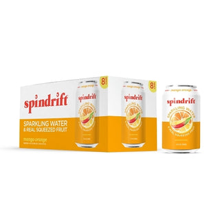 Spindrift Mango Orange Flavored Sparkling Water, 12 Fluid Ounce, 8 Per Pack, 3 Per Case