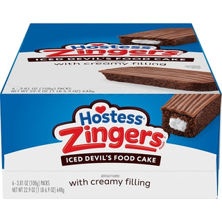 Hostess Single Serve Chocolate Zinger Snack, 3.81 Ounce, 6 Per Pack, 6 Per Case