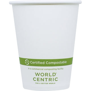 World Centric 8 Ounce Paper Fsc Mix Compostable Hot Cup, 50 Each, 20 Per Case